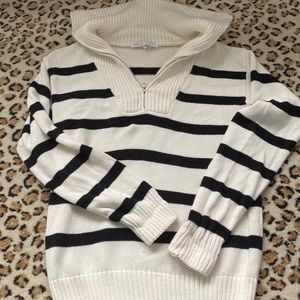 Striped zip up sweater